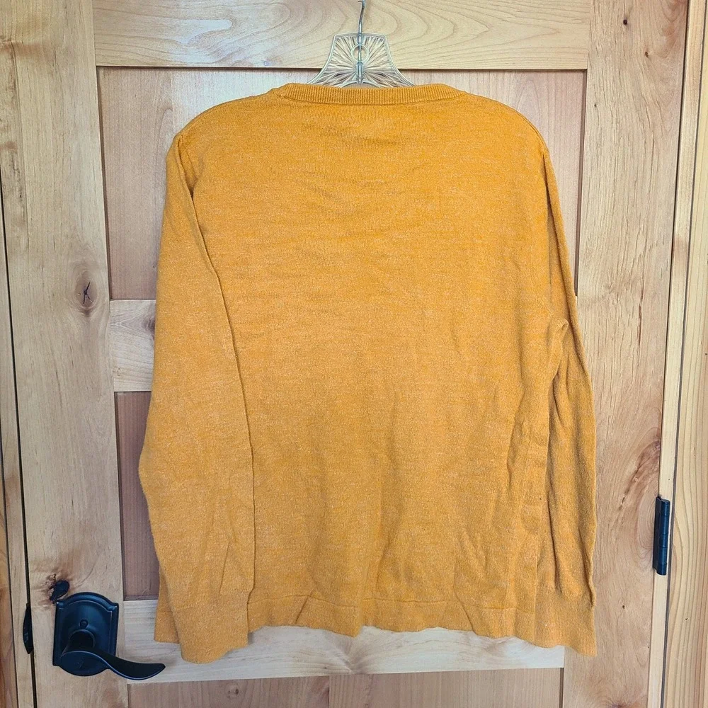 J.Crew Sz S Mustard Yellow 100% Cotton Crew Neck Sweater‎ Minimal Classic